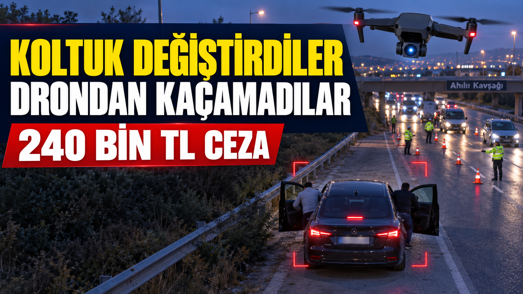 Denetimden kaçmak isterken drona yakalandılar